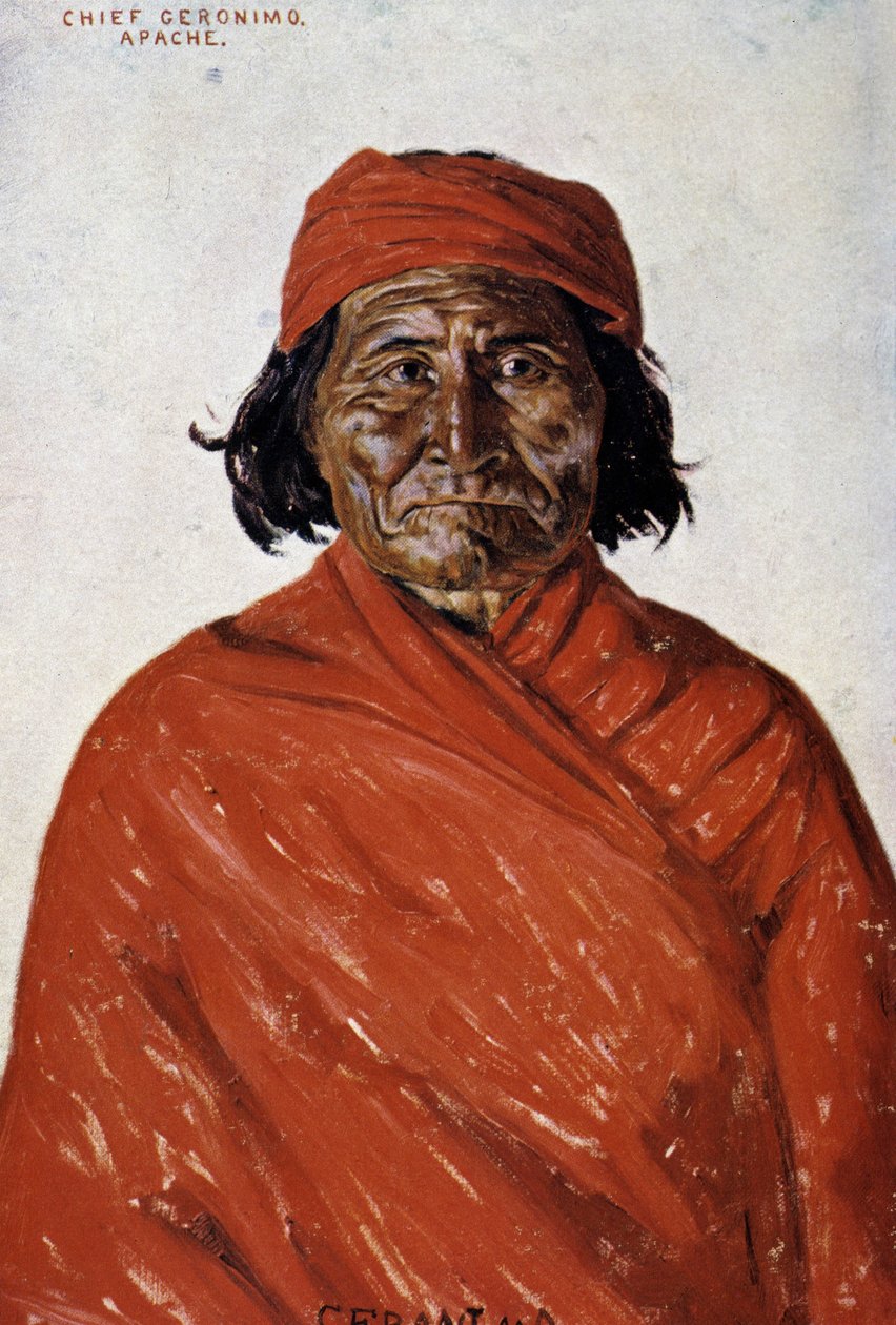 Portret Geronimo, szefa kuchni Apaczów autorstwa Unknown artist