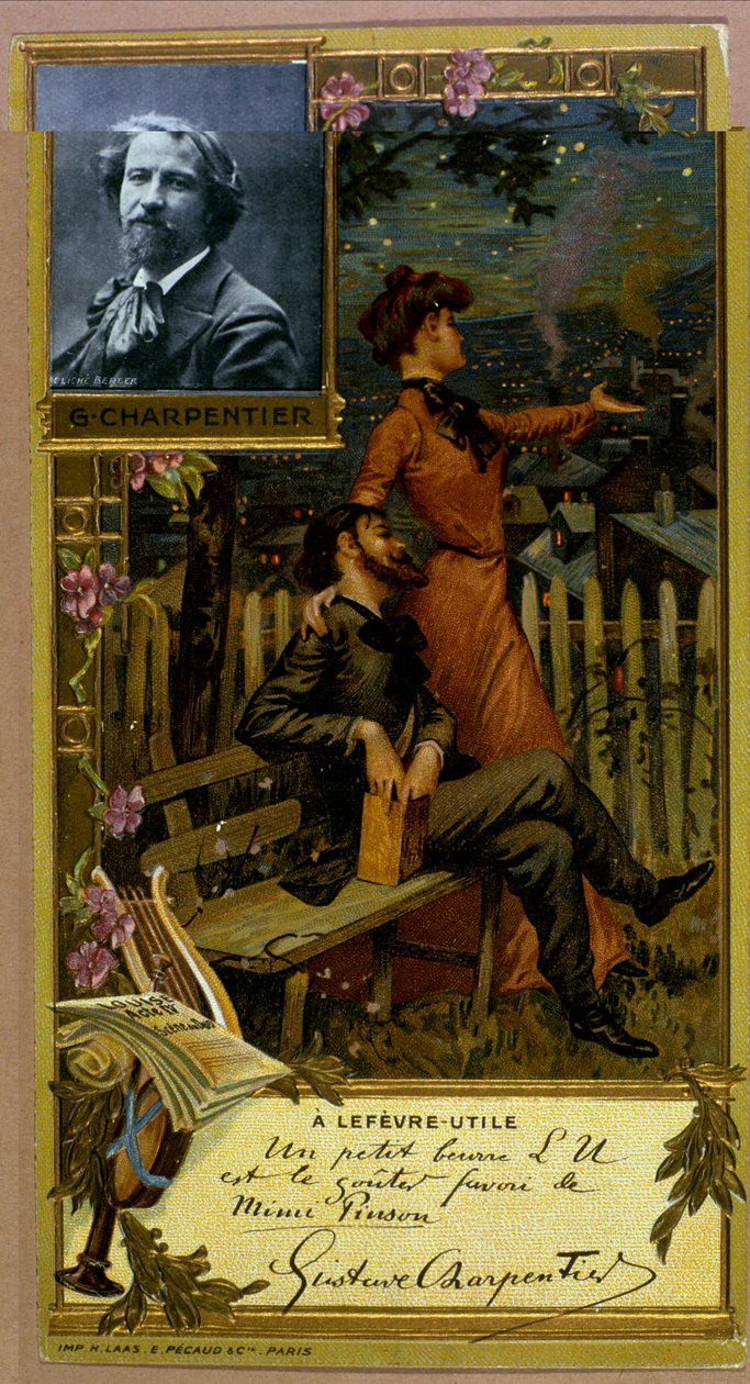 Portret Gustawa Charpentiera. chromolitograf dla marki A Lefèvre Utile. Koniec XIX wieku. autorstwa Unknown artist