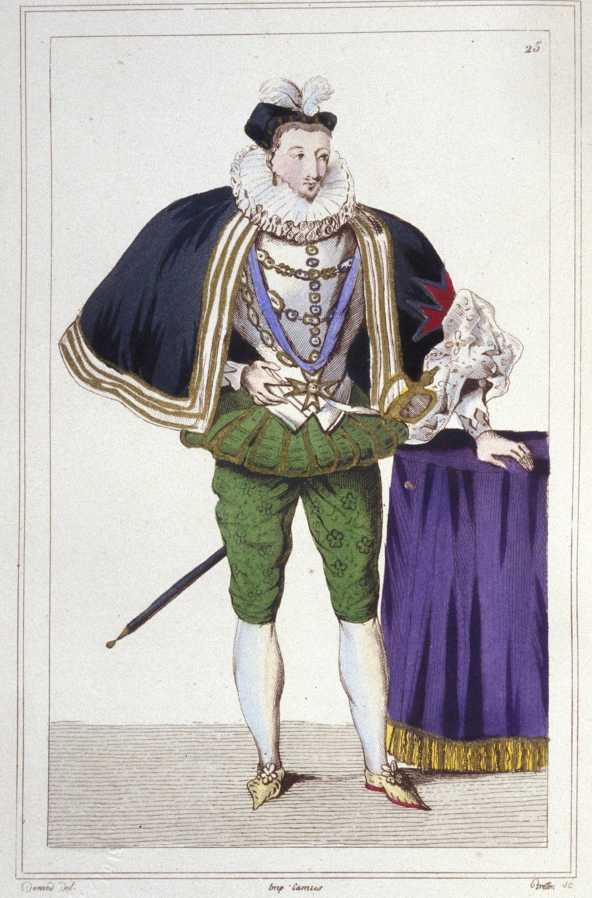 Portret Henryka III (1551 - 1589), króla Francji. grawerunek z 1830 r autorstwa Unknown artist