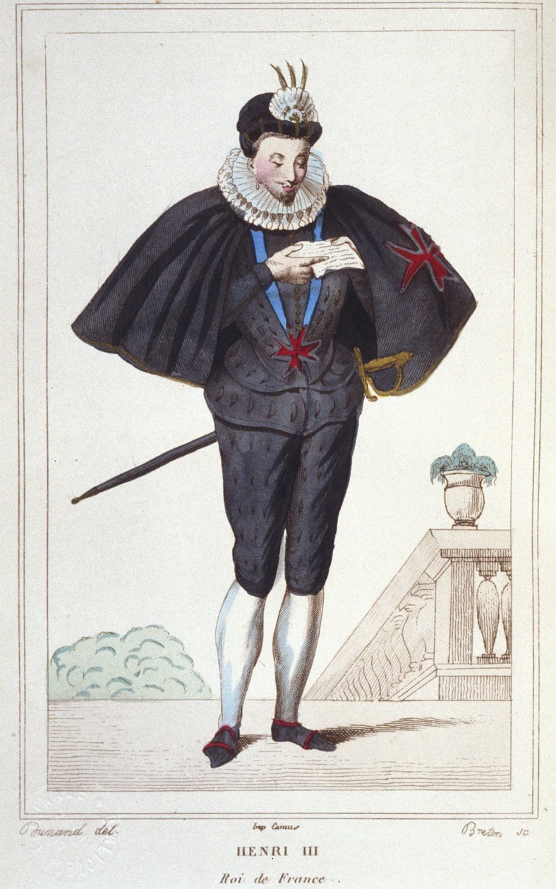 Portret Henryka III (1551 - 1589), króla Francji. grawerunek z 1830 r autorstwa Unknown artist