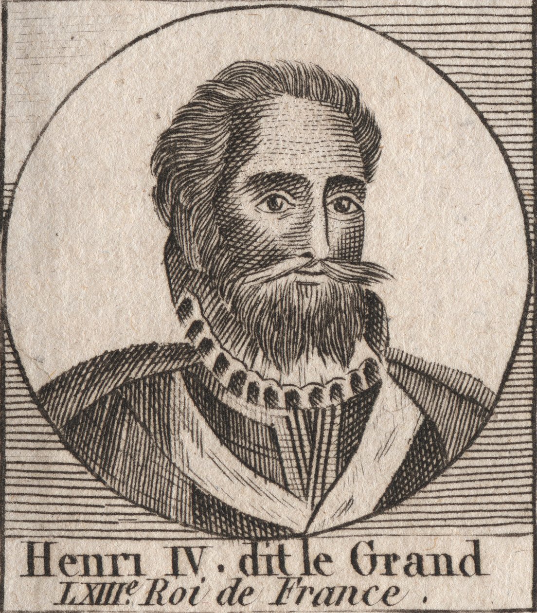 Portret Henryka IV (1553-1610) Król Francji - Portret Henryka IV (1553-1610) Król Francji - grawer z „Instruction sur l