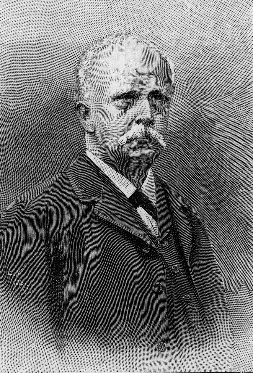 Portret Hermanna Louisa Ferdinanda von Helmholtza (1821 - 1894), niemieckiego fizyka i fizjologa. Grawerowanie w „”Nature: przegląd nauk i ich zastosowań w sztuce i przemyśle”” z 22 września 1894 r. autorstwa Unknown artist