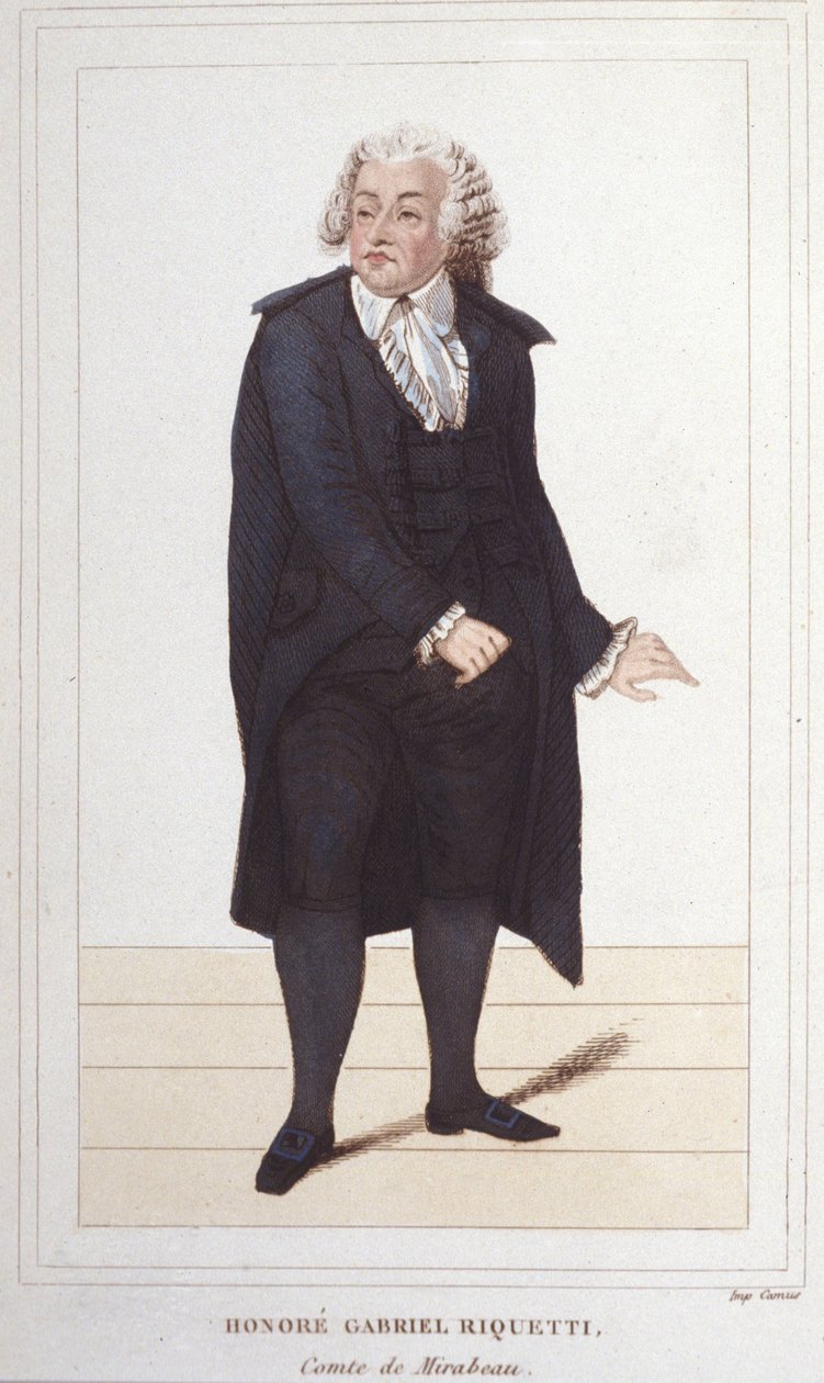 Portret Honore Gabriela (Honore-Gabriel) Riqueti, hrabiego Mirabeau (1749-1791), francuskiego polityka. grawerunek z 1830 r autorstwa Unknown artist