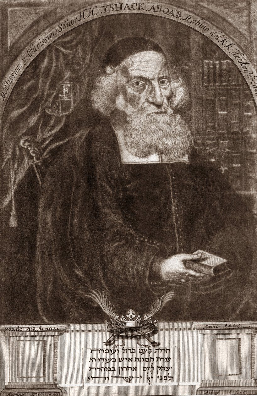 Portret Izaaka Aboaba da Fonseca (1605-1693) - Isaak Aboab Foonseca - rabin, uczony, kabalista i pisarz autorstwa Unknown artist