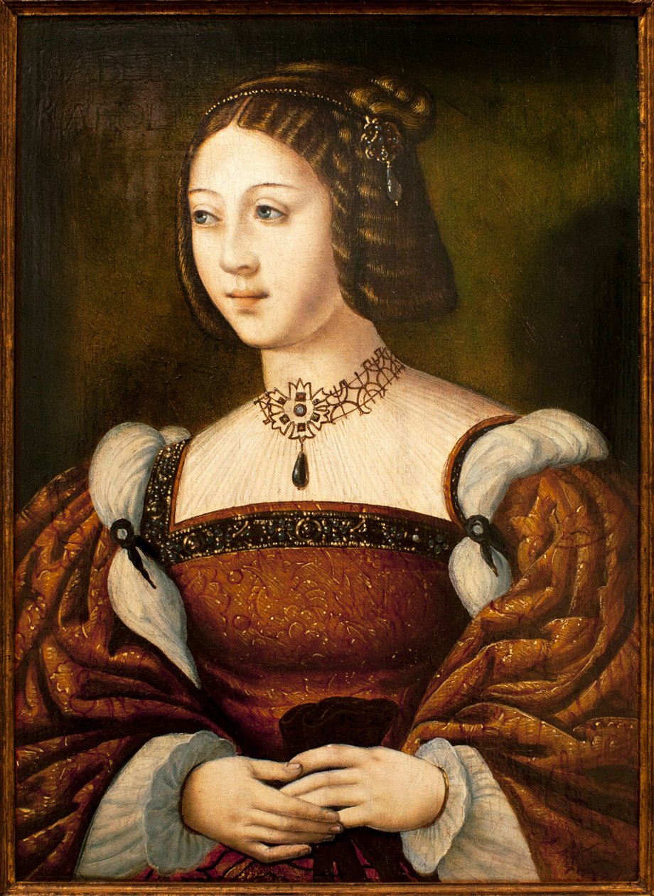 Portret Izabeli Portugalskiej (1503-1539) - Obraz anonimowego mistrza sd ok. 1526, olej na desce 40 x 29 cm, połowa XVI w. (Portret Izabeli Portugalskiej pędzla nieznanego mistrza, olej na desce, środek XVI wieku) - Muzeum An autorstwa Unknown artist