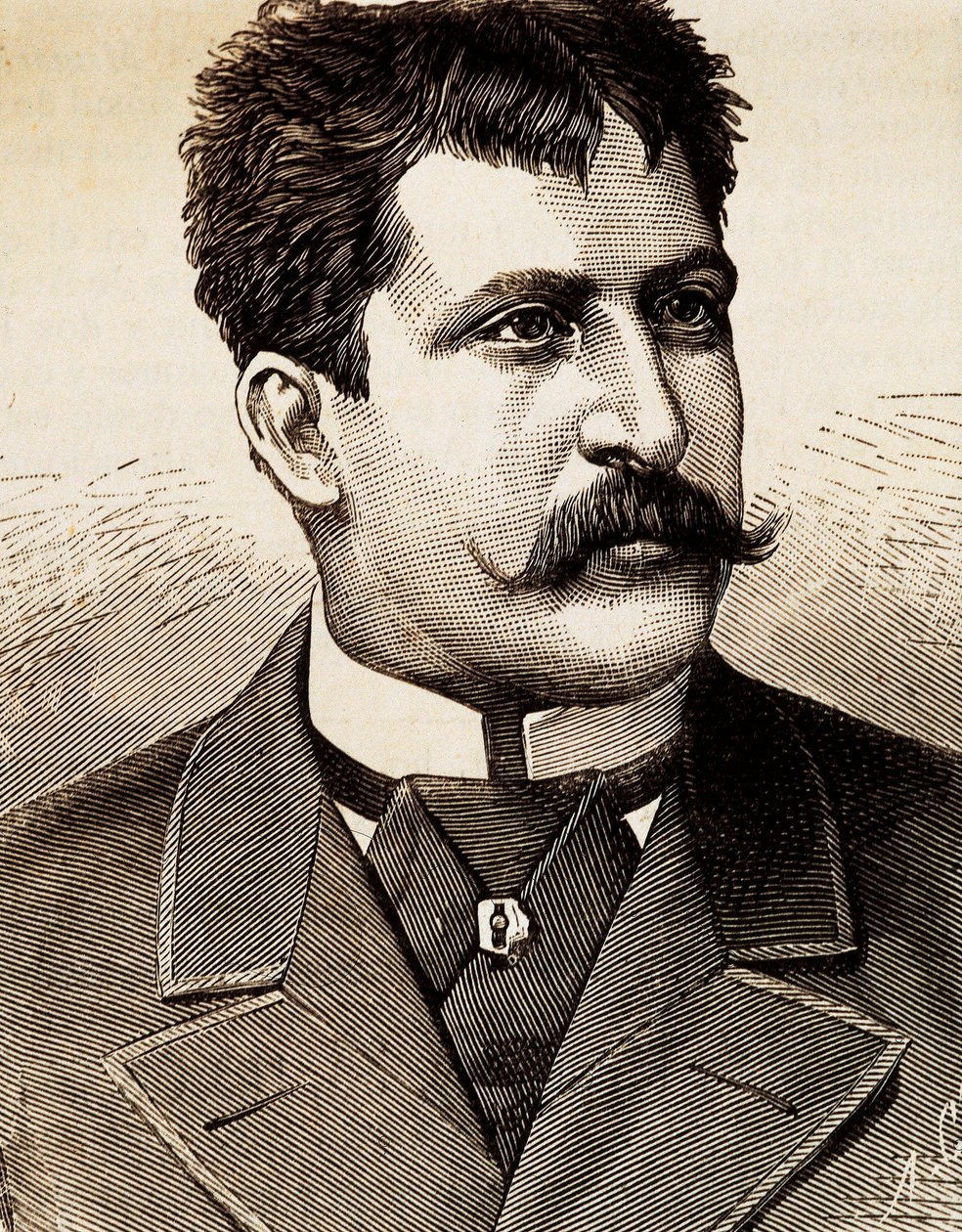 Portret włoskiej śpiewaczki lirycznej Mattii Battistini (1857-1928). Rycina XIX wieku. autorstwa Unknown artist