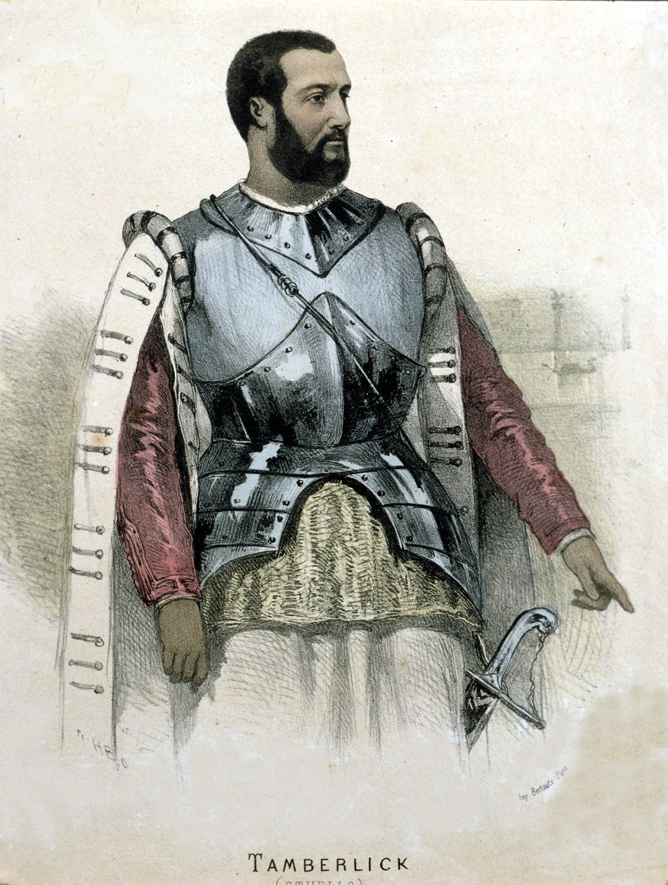 Portret włoskiego tenora Enrico Tamberlicka (1820 - 1869) w Otello autorstwa Gioacchino Rossiniego autorstwa Unknown artist
