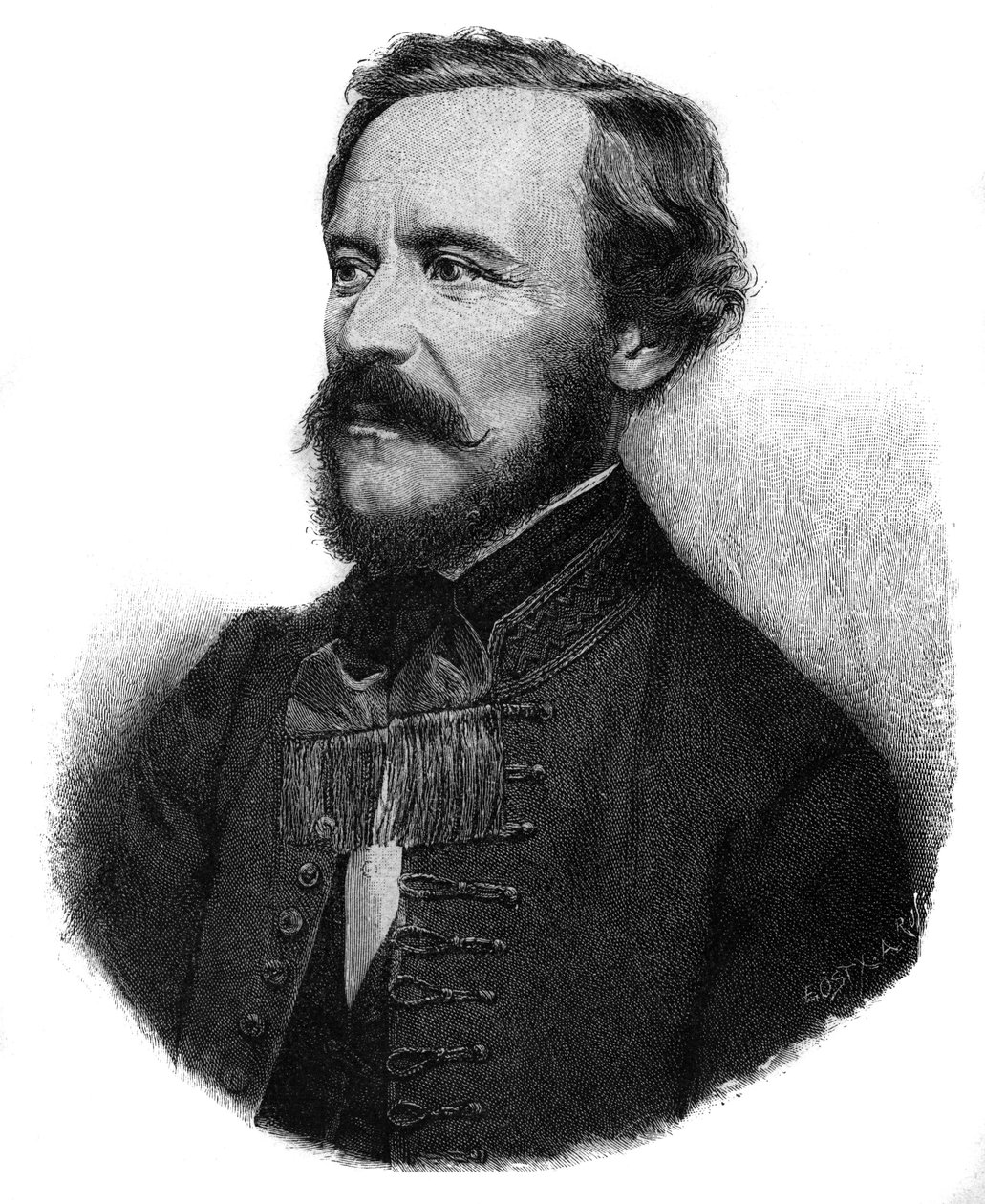 Portret JÓZEFA Barona EOTVOS, węgierskiego pisarza i męża stanu - portret autorstwa Jozsefa Eotvosa, barona de Vasarosnameny (1813-1871), węgierskiego męża stanu i pisarza. autorstwa Unknown artist