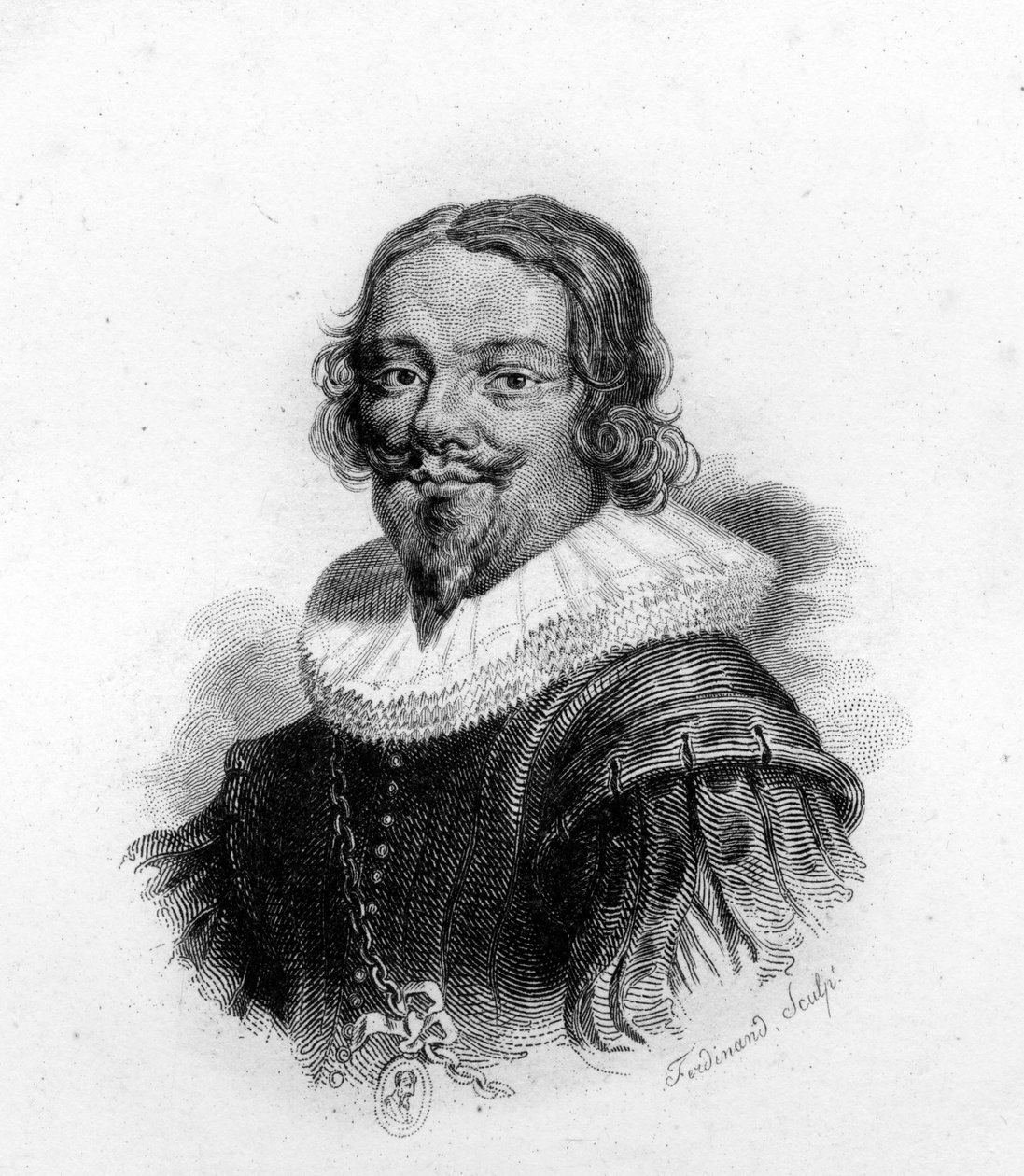 Portret Jacquesa Callota (1592 - 1635), francuskiego rytownika i rysownika, rycina z XIX wieku autorstwa Unknown artist