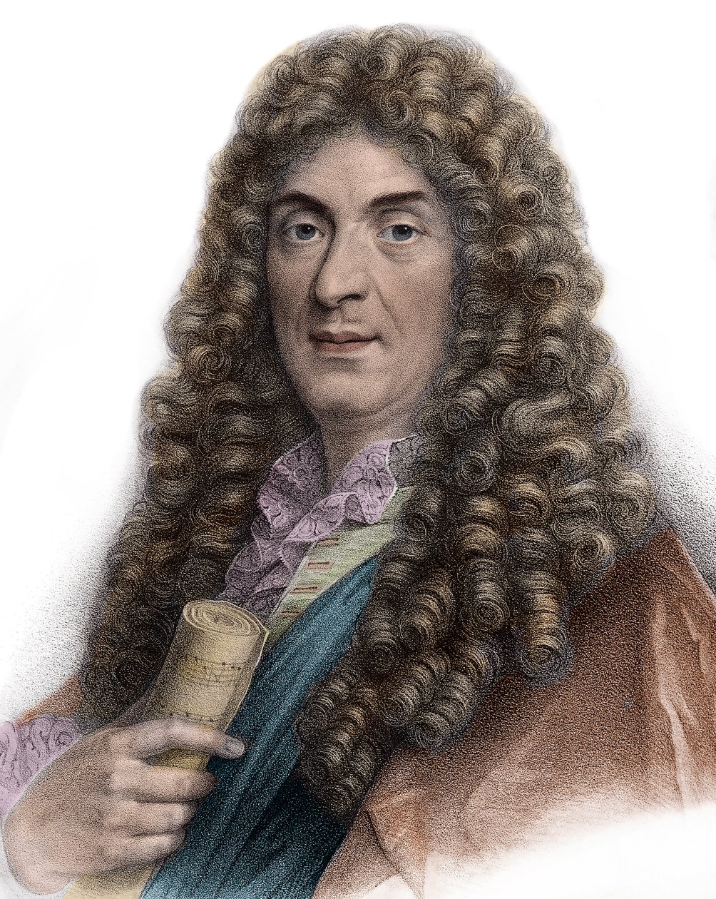 Portret Jean-Baptiste Lully Grawerowanie XIX wiek - Portret Jean Baptiste (Lully (Giovanni Battista Lulli) (1632-1687) autorstwa Unknown artist