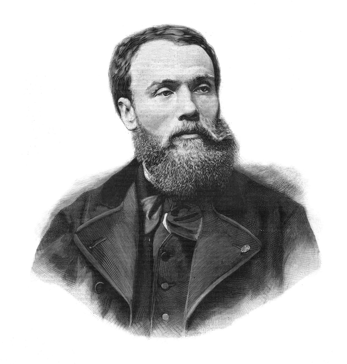 Portret Jean-Paul (Jean Paul) Laurens (1838-1921) Francuski malarz i rzeźbiarz - Grawerowanie z 1891 r. autorstwa Unknown artist