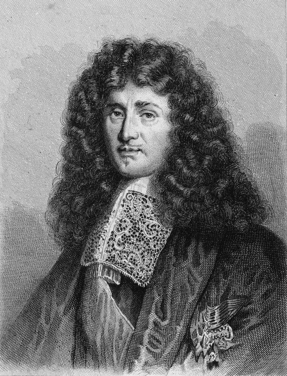 Portret Jeana Baptiste (Jean-Baptiste) Colbert (1619-1683), francuskiego polityka - w „Histoire des Français” Lavallée, rycina, sd. autorstwa Unknown artist