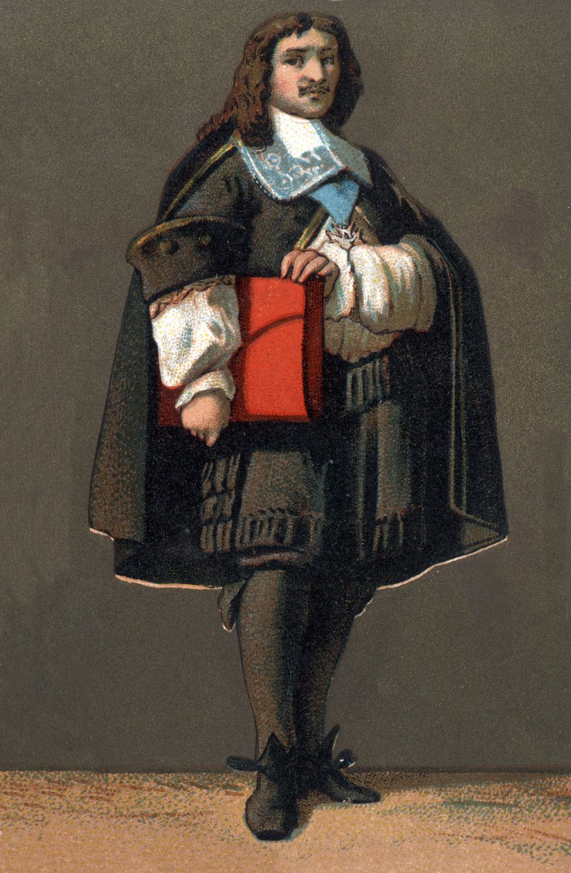 Portret Jeana Baptiste (Jean-Baptiste) Colbert (1619-1683), namiestnika finansów Ludwika XIV. Chromolitografia około 1890 r. autorstwa Unknown artist