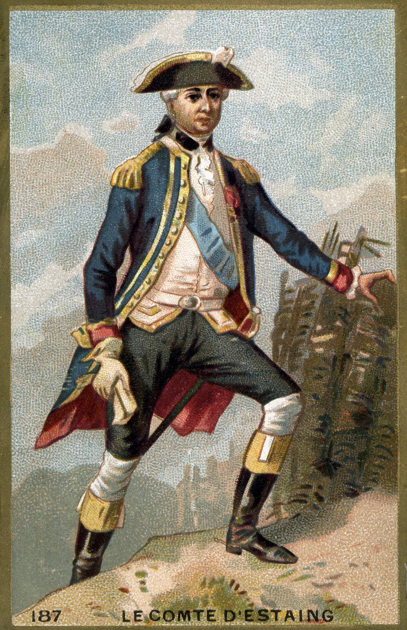 Portret Jeana Baptiste, hrabiego Estaing (1729-1794), admirała francuskiego. Chromolitografia XIX wieku. autorstwa Unknown artist