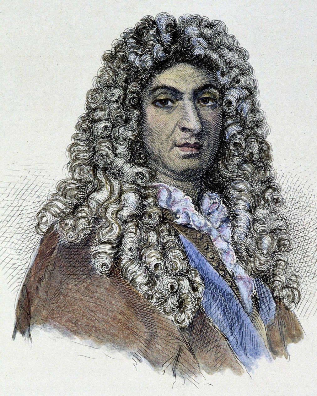 Portret Jean Baptiste Lully (Giovanni Battista Lulli) (1632-1687) - grawer autorstwa Unknown artist