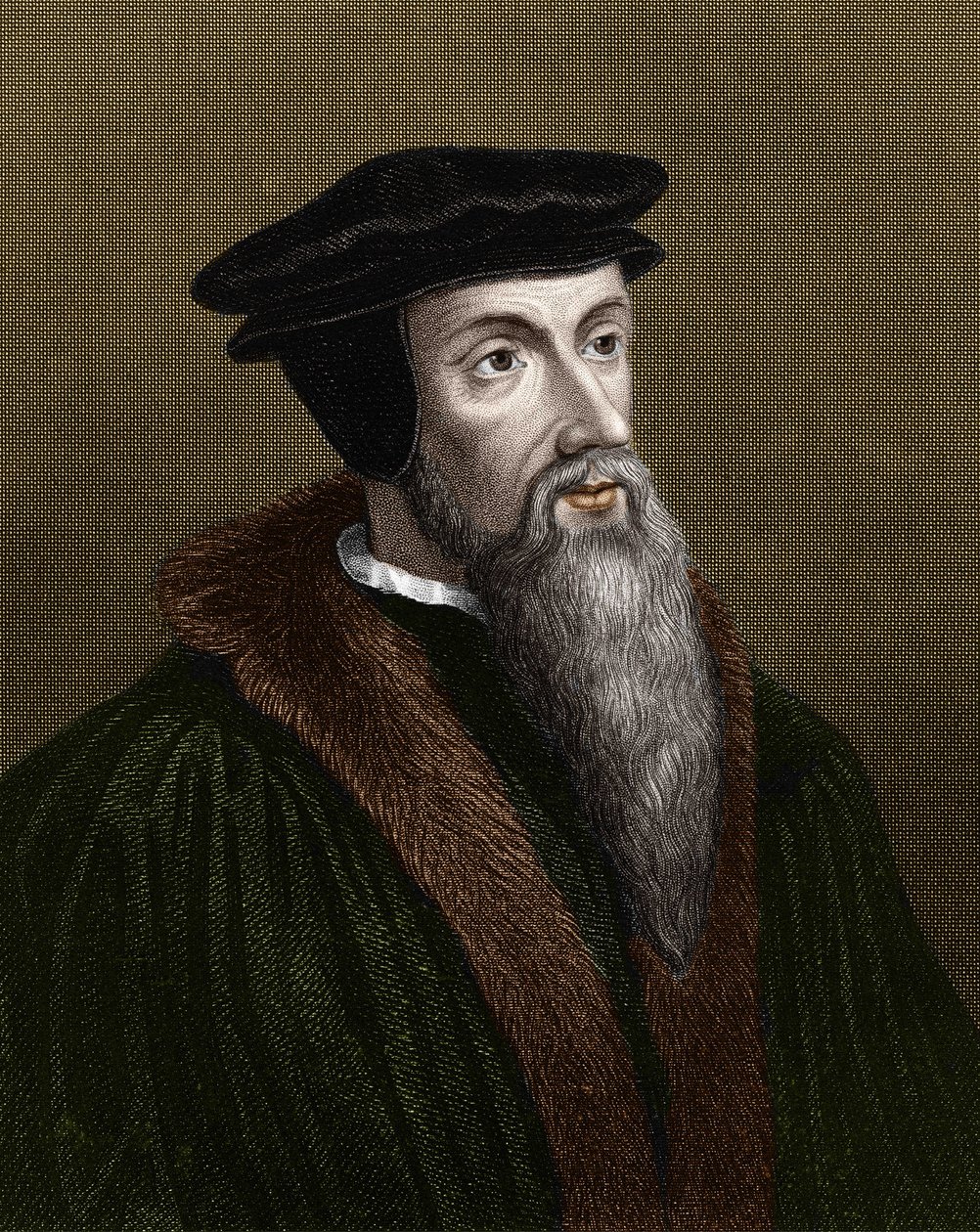 Portret Jana Kalwina (1509-1564), francuskiego reformatora religijnego i pisarza. autorstwa Unknown artist