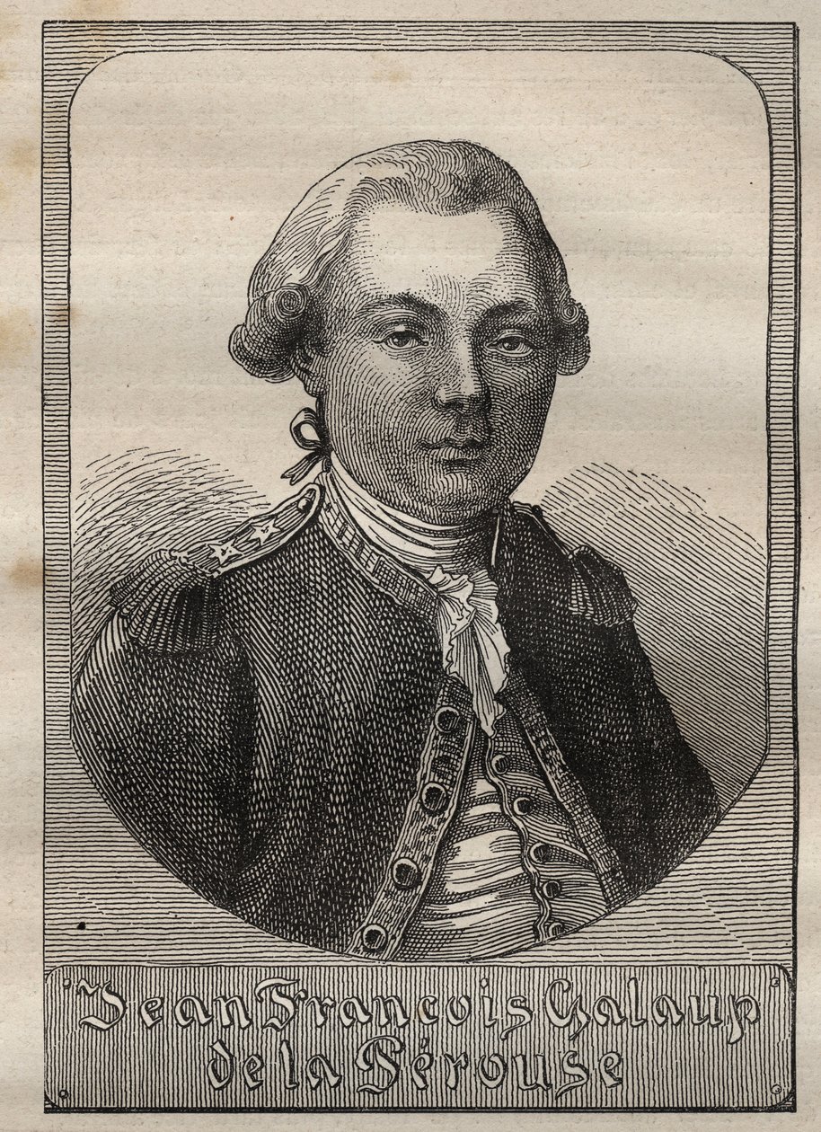 Portret Jean Francois de Galaup, hrabiego La Perouse (1741-1788) - ilustracja zaczerpnięta z „Wielkich marynarzy XVIII wieku”” autorstwa Unknown artist