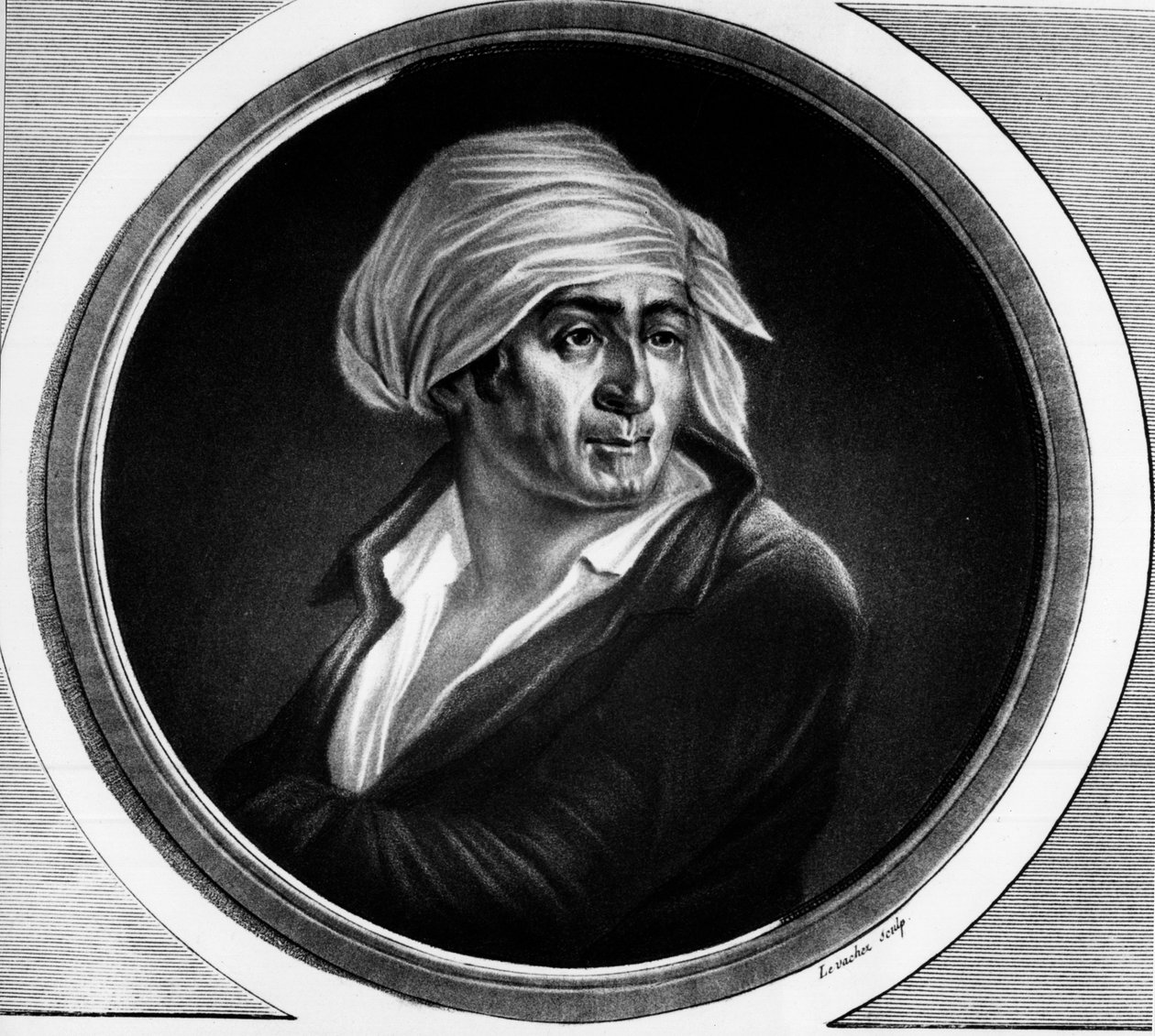 Portret Jean Paula Marata (1763-1793). Grawer w „”Kompletny zbiór obrazów historycznych rewolucji francuskiej, w trzech tomach.””” 1804. autorstwa Unknown artist