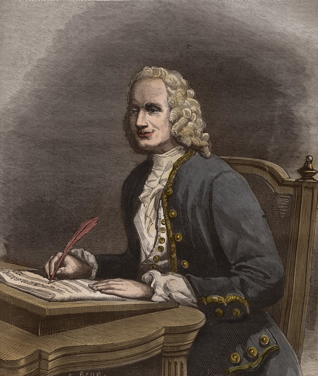 Portret Jean Philippe Rameau (1683-1764) - Portret Jean-Philippe (Jean Philippe) Rameau (1683-1764), francuskiego kompozytora - rycina w słynnym tygodniku „La musique populaire”” - 1882 autorstwa Unknown artist