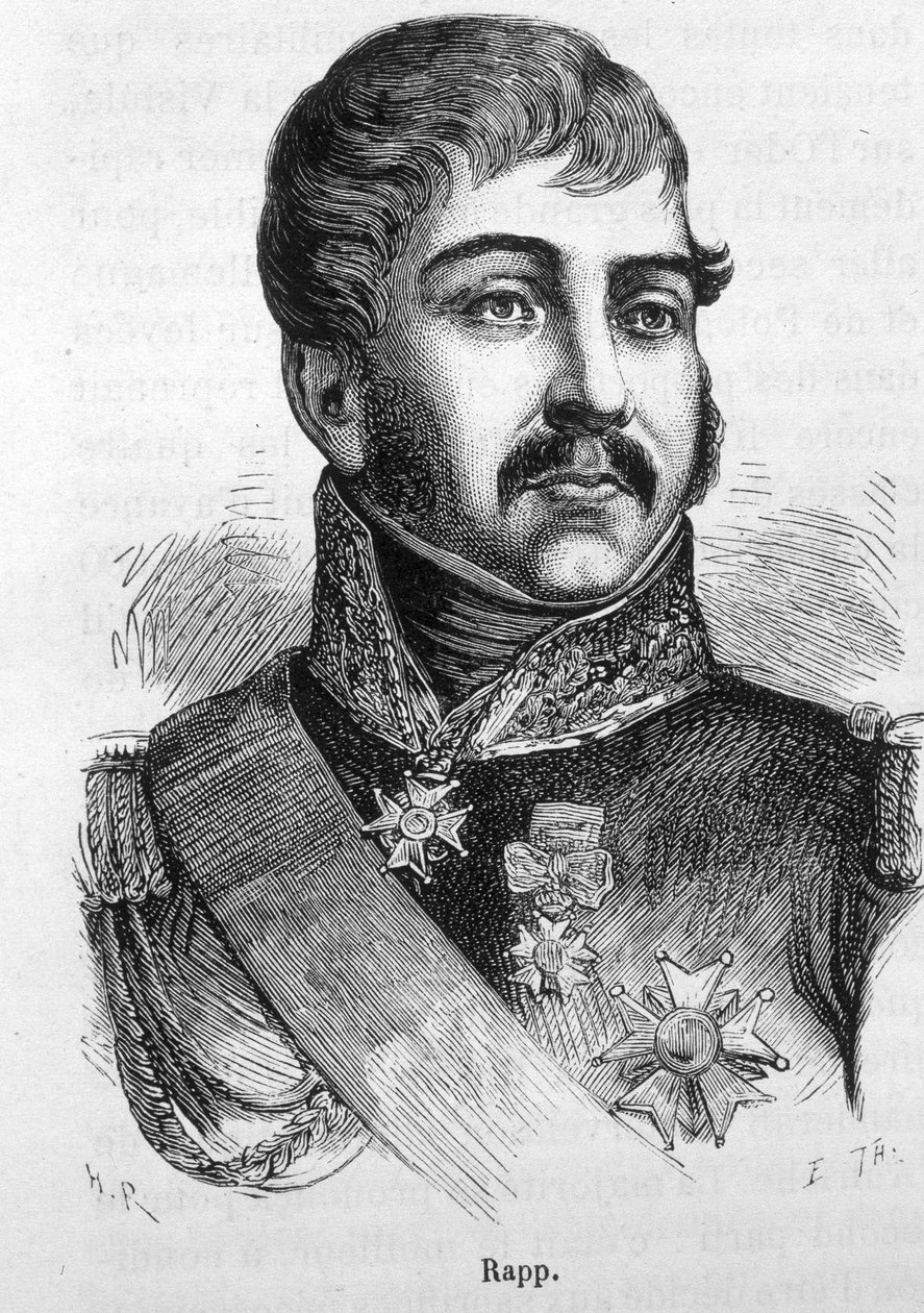 Portret Jeana Rappa (1772 - 1821). Rycina z końca XIX wieku w „Histoire de France” H. Martina. autorstwa Unknown artist
