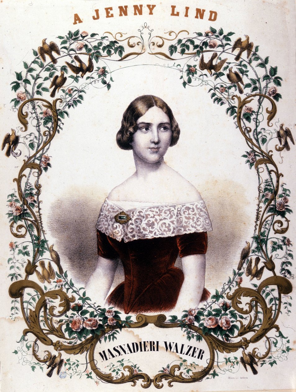 Portret Jenny Lind (1820-1887), szwedzkiej piosenkarki. autorstwa Unknown artist