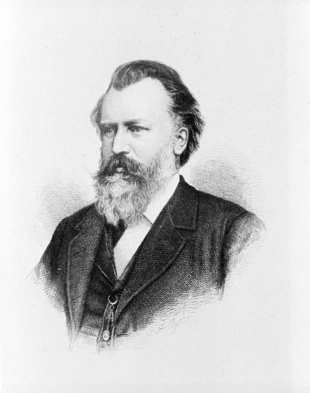 Portret Johannesa Brahmsa (1833 - 1897). autorstwa Unknown artist