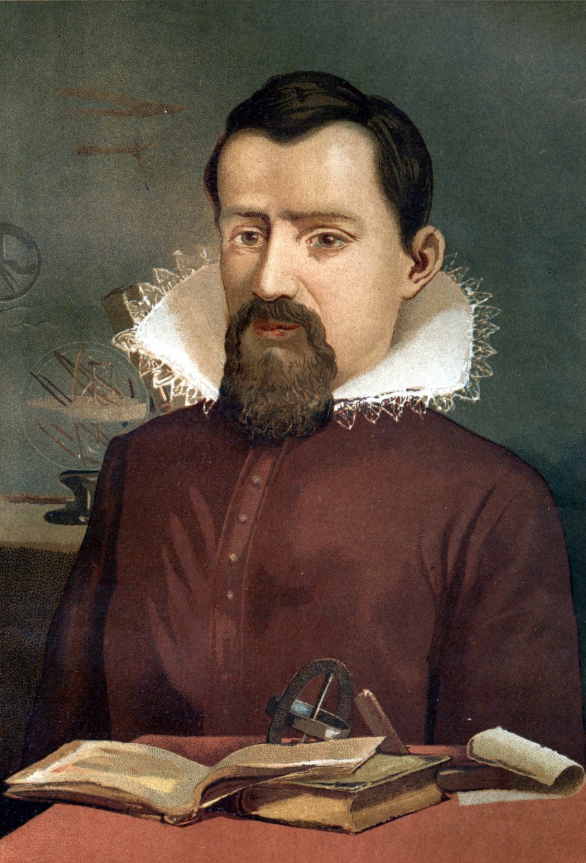 Portret Johannesa Keplera (Kepplera), astronoma (1571 - 1630), według Nauki i jej ludzi autorstwa Louisa Figuiera, Barcelona 1881 autorstwa Unknown artist