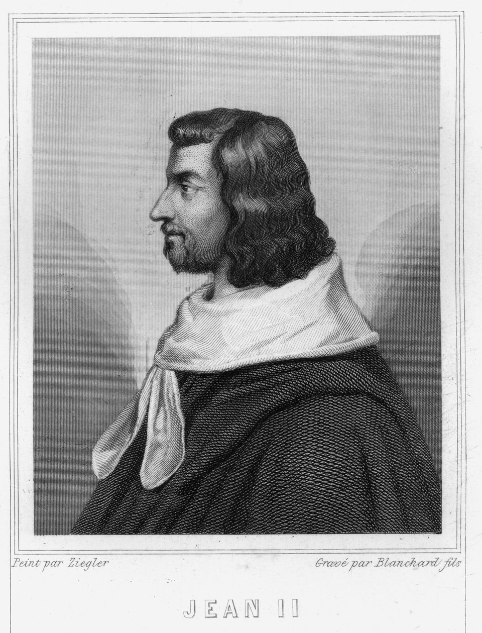 Portret Jana II Dobrego (1319 - 1364), króla Francji - w „Histoire des Français” Lavallée, rycina, sd. autorstwa Unknown artist