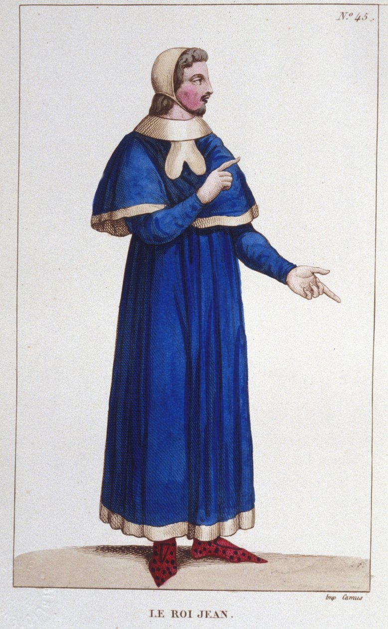 Portret Jana II Dobrego (1319 - 1364), grawer króla Francji z 1830 r autorstwa Unknown artist