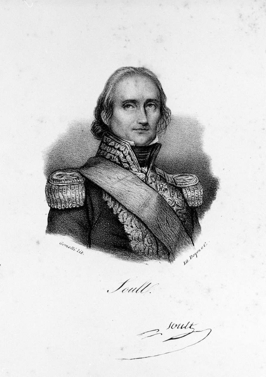 Portret Jana Bożego Nicolasa Soulta, księcia Dalmacji. Géneral, a następnie Maréchal de France (1769 - 1851), rycina z XIX wieku. autorstwa Unknown artist
