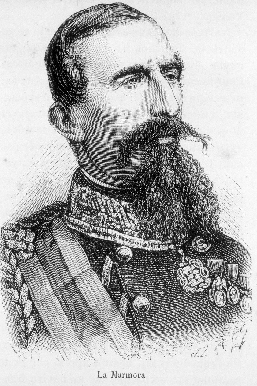 Portret La Alfonso Ferrero, rycerza La Marmora, przewodniczącego Rady Królestwa Włoch (1864-1866). autorstwa Unknown artist