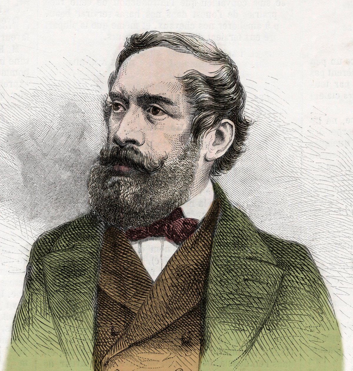 Portret Lajosa Kossutha (1802-1894), węgierskiego polityka - Rycina z „Świata sławnego” autorstwa Unknown artist