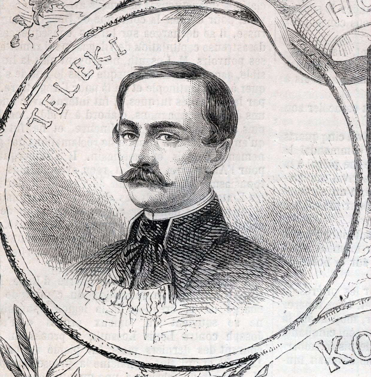 Portret Laszlo Teleki (1811-1861), węgierskiego pisarza i polityka - Grawerowanie w „Świat wspaniały”” autorstwa Unknown artist