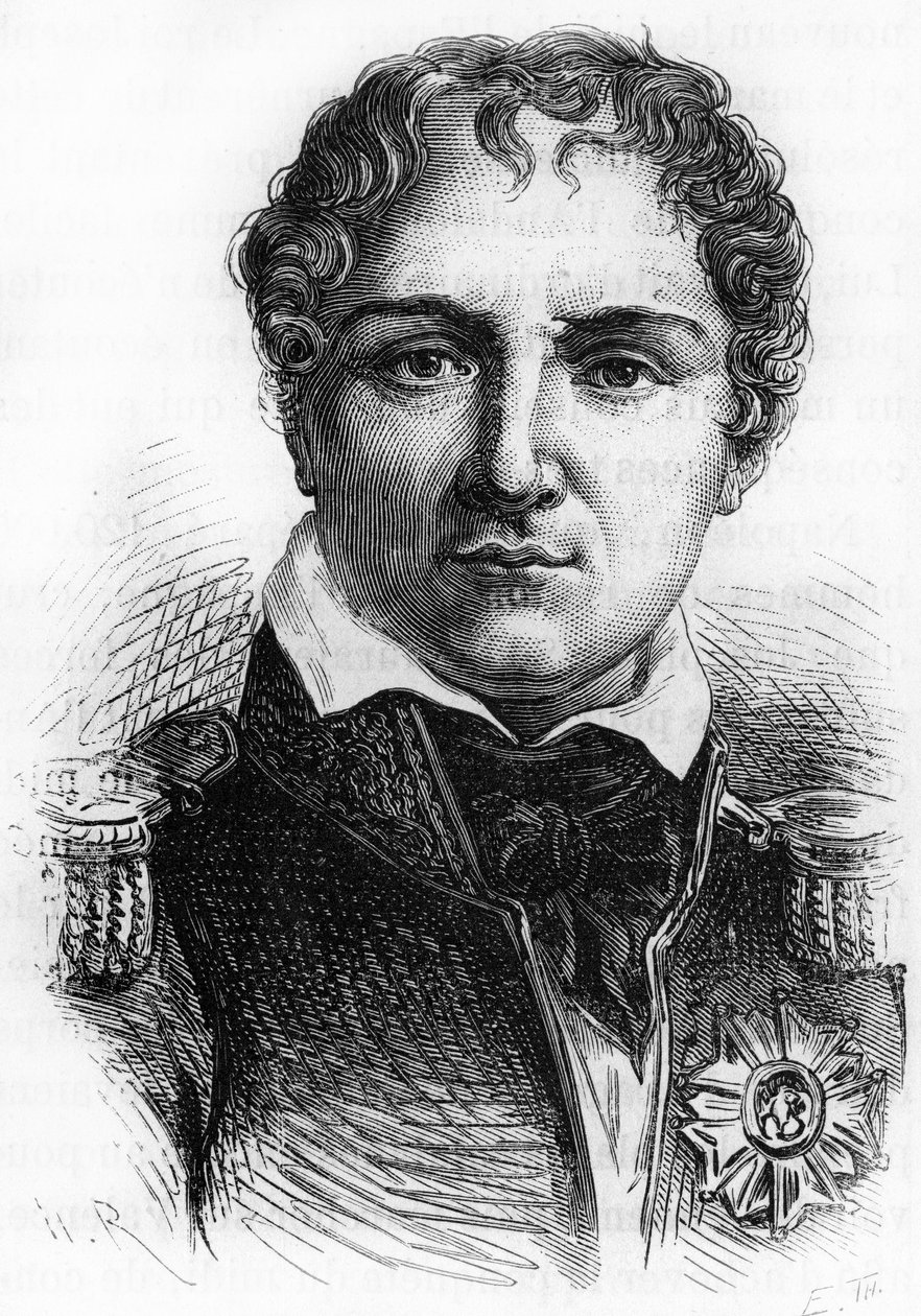 Portret Laurenta Gouviona Saint Cyr (1764 - 1830). Rycina z końca XIX wieku w „Histoire de France” H. Martina. autorstwa Unknown artist