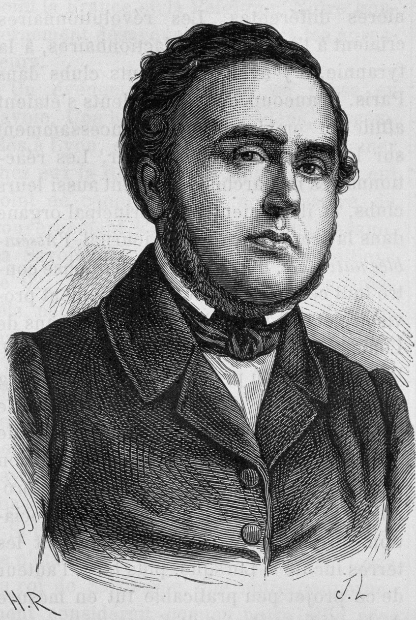 Portret Ledru-Rollina (1807 - 1874). Rycina z końca XIX wieku w „Histoire de France” H. Martina. autorstwa Unknown artist