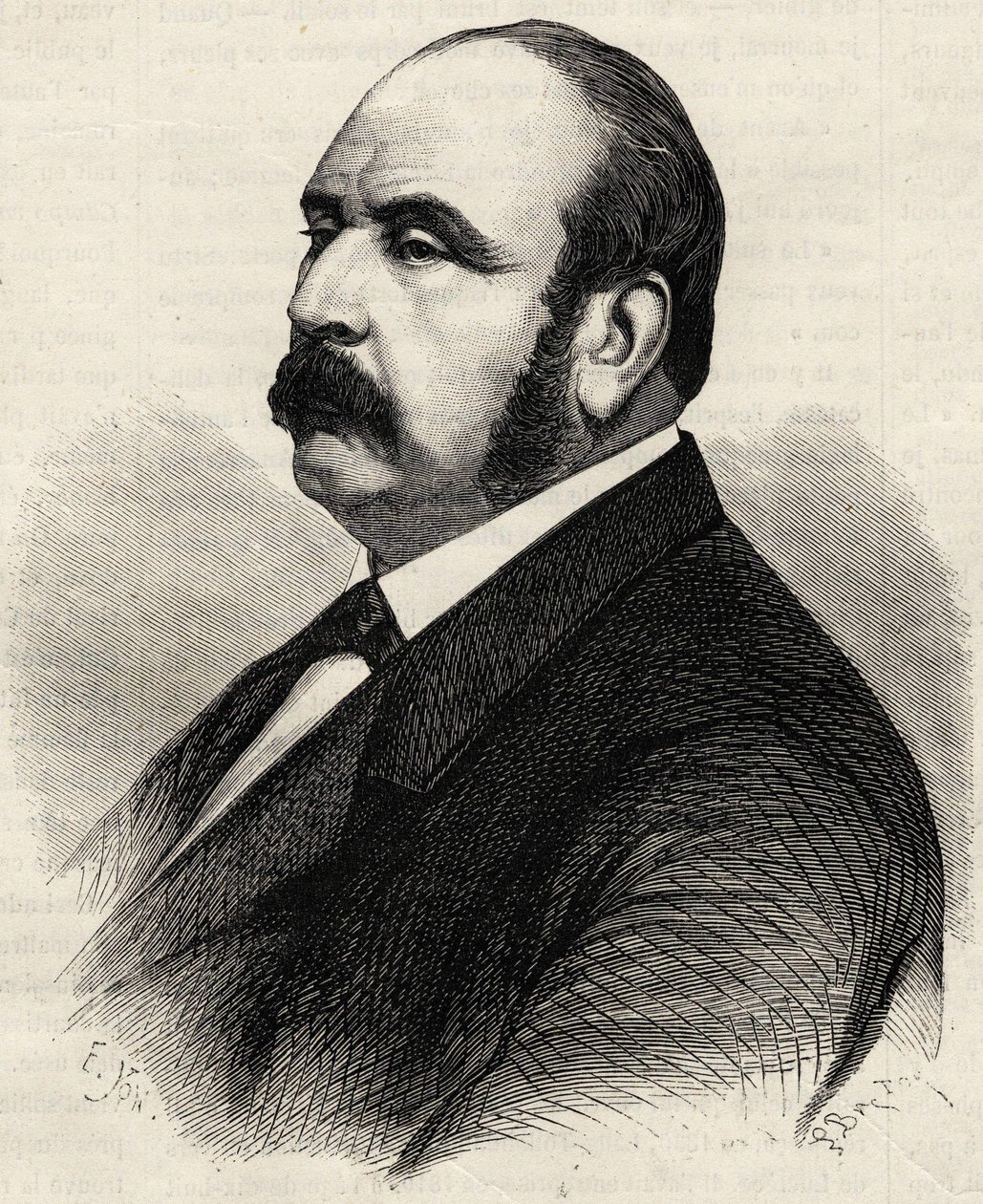 Portret Ledru Rollina (Ledru-Rollin) (1807-1874), francuskiego polityka. Rycina XIX wieku. autorstwa Unknown artist