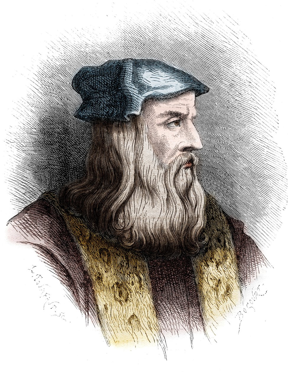 Portret Leonarda de Vinci (Leonardo da Vinci) (1452-1519), włoskiego malarza. autorstwa Unknown artist