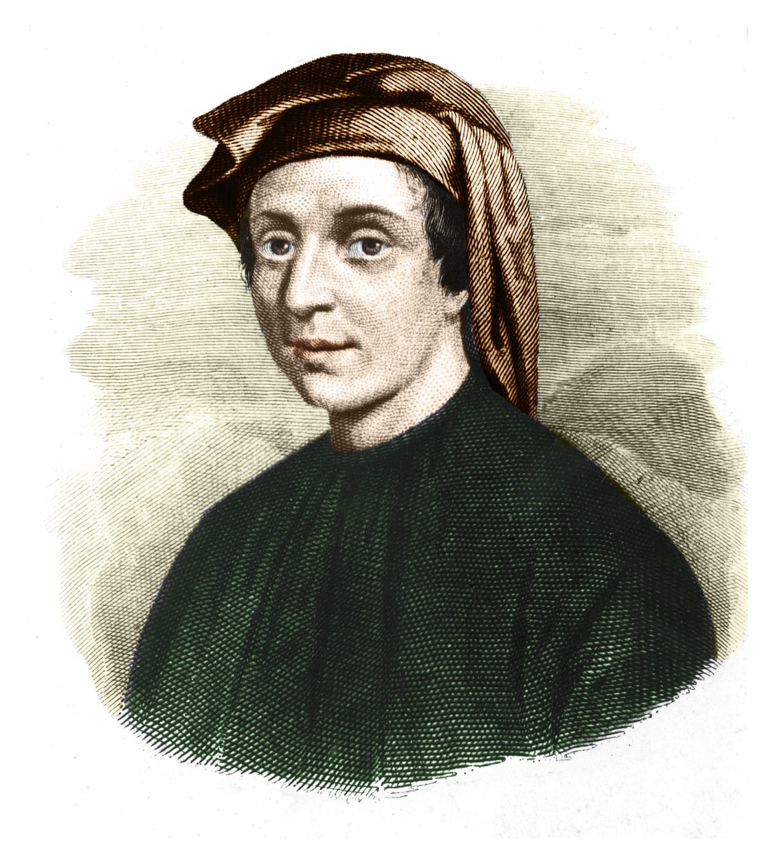 Portret Leonarda Fibonacciego (1170-1245). (Leonard z Pizy). Włoski matematyk. autorstwa Unknown artist