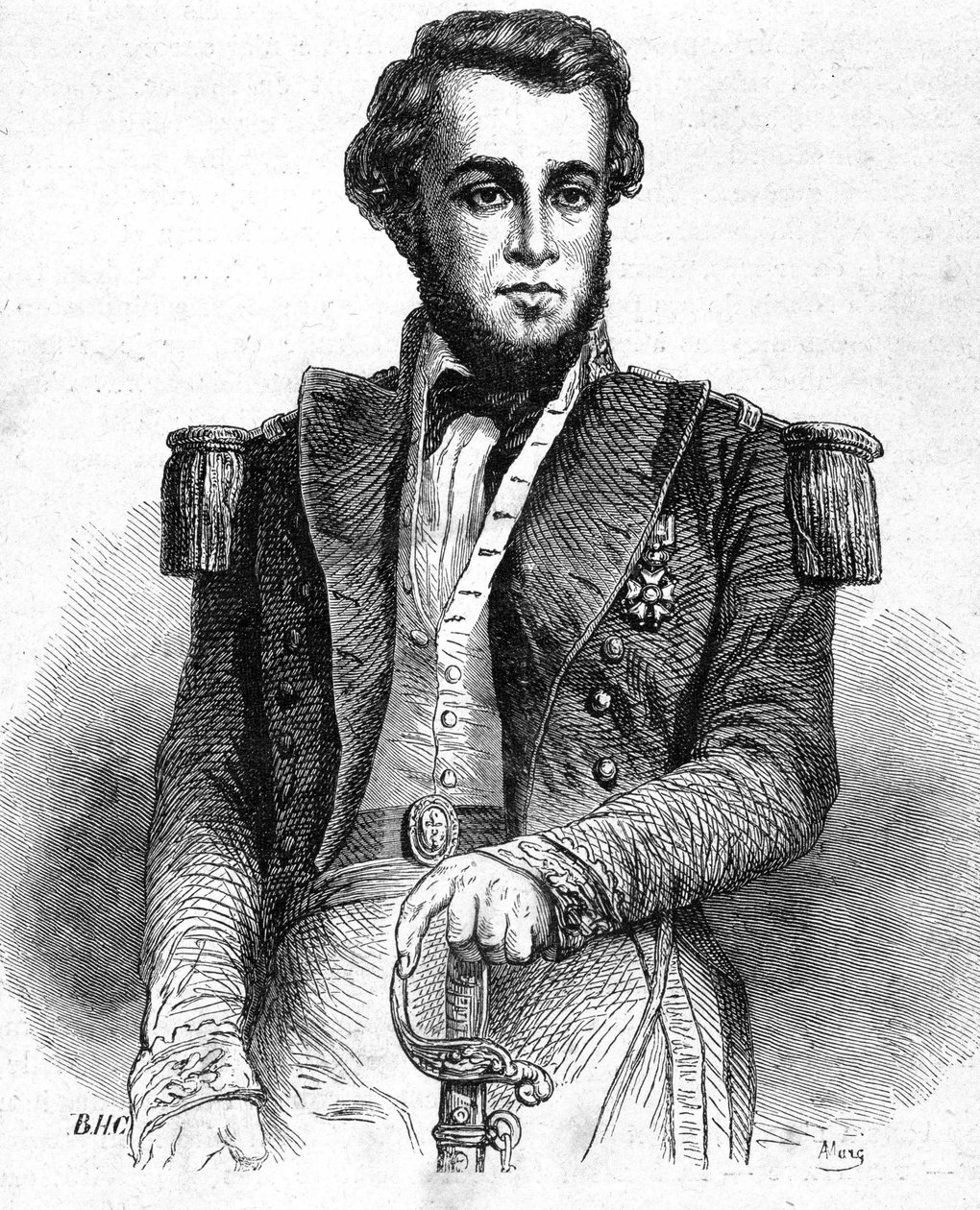 Portret porucznika Bellota (1826-1853) - w „Les Contemporains””, b.d. koniec XIX wieku. autorstwa Unknown artist