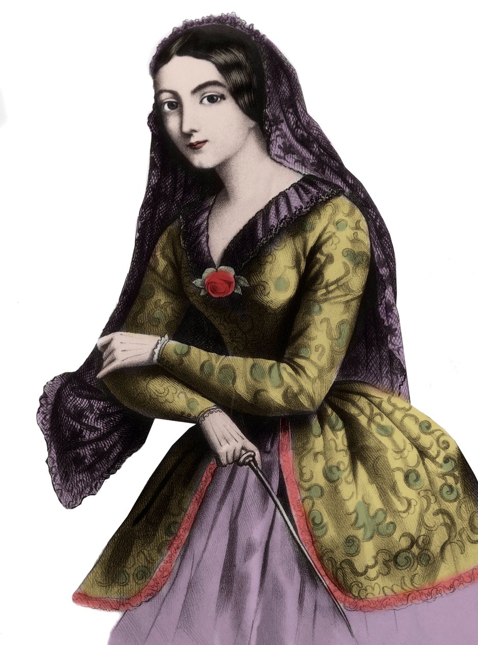 Portret Loli Montez (1821-1861) (Marie Dolores Eliza Rosanna Gilbert), egzotycznej tancerki i kurtyzany, znanej jako kochanka króla Ludwika I Baviere autorstwa Unknown artist