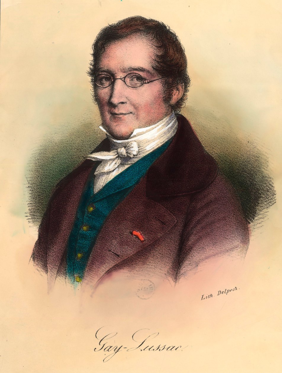 Portret Louisa-Josepha Gay-Lussaca (Louis Joseph Gay Lussac) (1778 - 1850), francuskiego chemika i fizyka. Rycina XIX wieku. Prywatna kolekcja. autorstwa Unknown artist