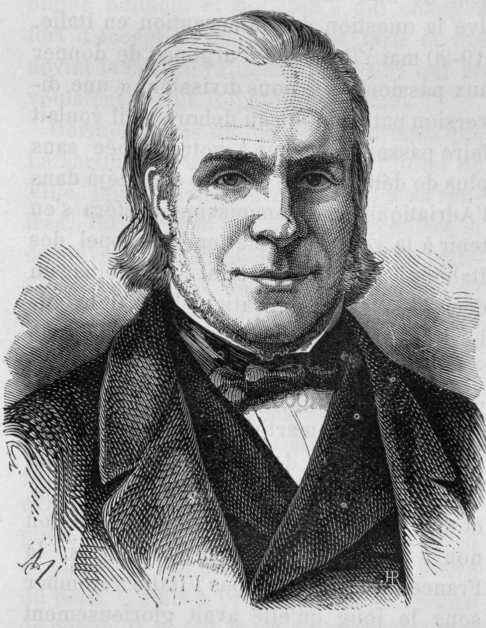 Portret Louis Antoine Garnier-Pages (Garnier Pages) (1803-1878). Rycina z końca XIX wieku w „Histoire de France” H. Martina. autorstwa Unknown artist