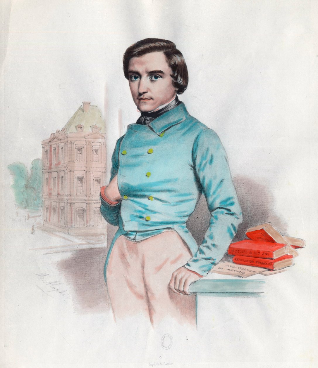 Portret Louisa Blanca (1811 - 1882), francuskiego polityka i historyka. Rycina XIX wieku. Prywatna kolekcja. autorstwa Unknown artist