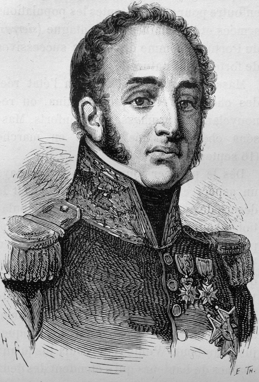 Portret Louisa Gabriela (Louis-Gabriel) Sucheta (1770-1826). Rycina z końca XIX wieku w „Histoire de France” H. Martina. autorstwa Unknown artist