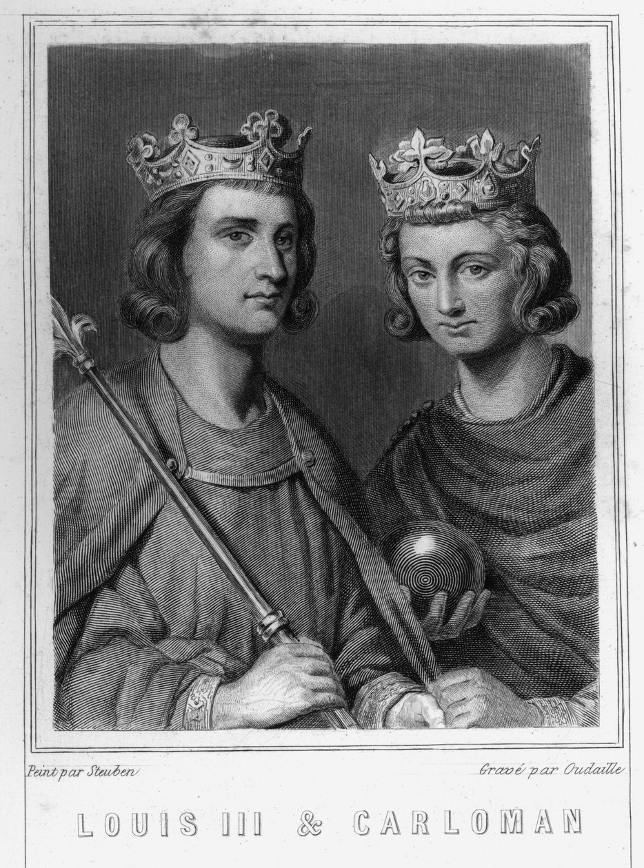 Portret Ludwika III (ok. 863 - 882), króla Francji i Carlomana (? - 884), króla Francji autorstwa Unknown artist