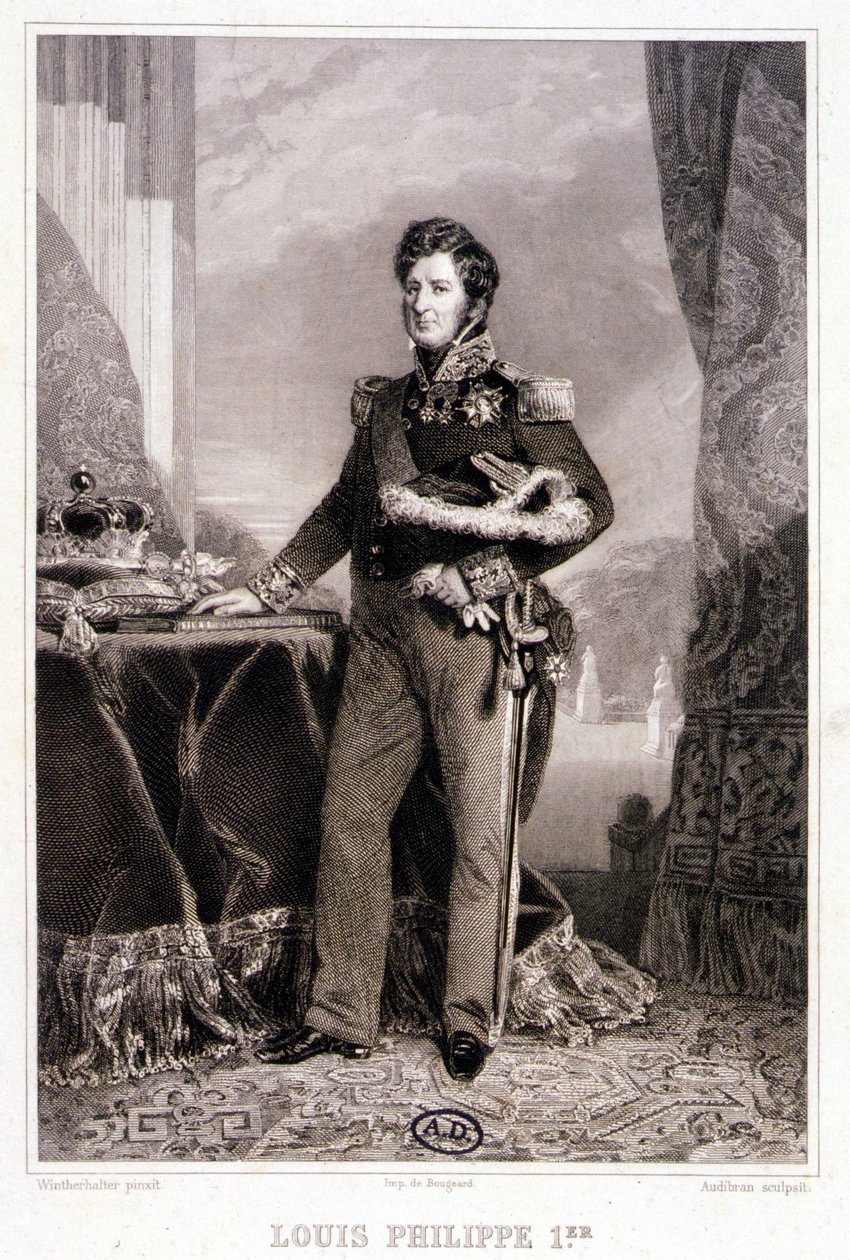 Portret Ludwika Filipa I króla Francuzów - rycina autorstwa Unknown artist