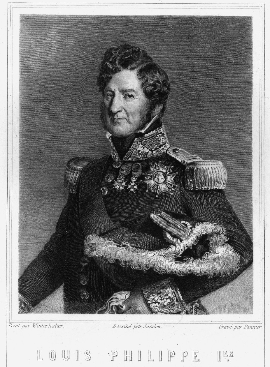 Portret Ludwika Filipa I (1773 - 1850), króla Francji - w „Histoire des Français” Lavallée, rycina, sd. autorstwa Unknown artist