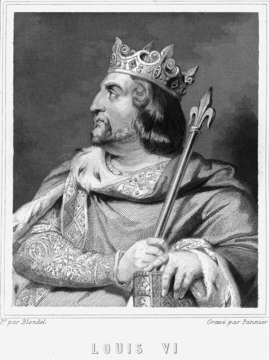 Portret Ludwika VI le Gros (1081 - 1137), króla Francji - w „Histoire des Français” Lavallée, rycina, sd. autorstwa Unknown artist