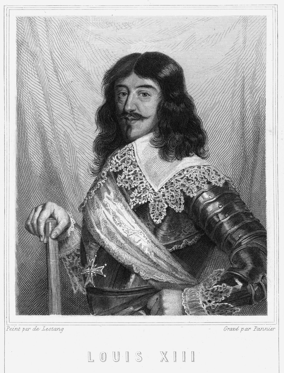 Portret Ludwika XIII (1601 - 1643), króla Francji - w „Histoire des Français” Lavallée, rycina, sd. autorstwa Unknown artist