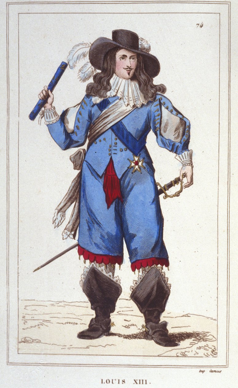 Portret Ludwika XIII (1601 - 1643), grawerowanie króla Francji z 1830 r autorstwa Unknown artist